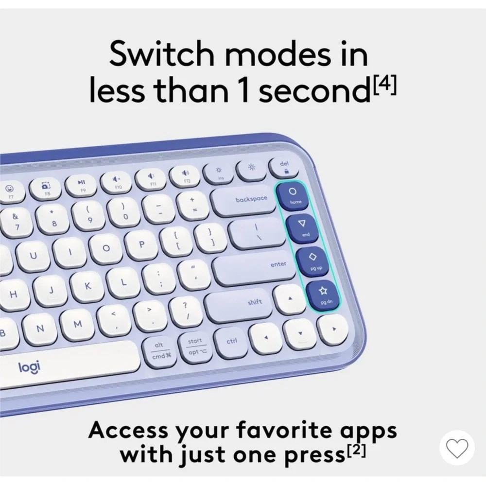 Logitech POP ICON KEYS Wireless Bluetooth Keyboard for‎ Laptop Tablets PC